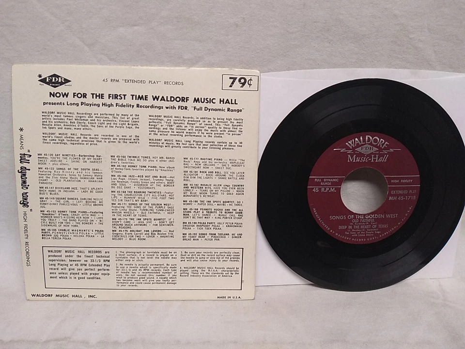 Sons Of The Purple Sage Songs of The Golden West 45 RPM EP Waldorf MH 45-171 Foto 4 de 4