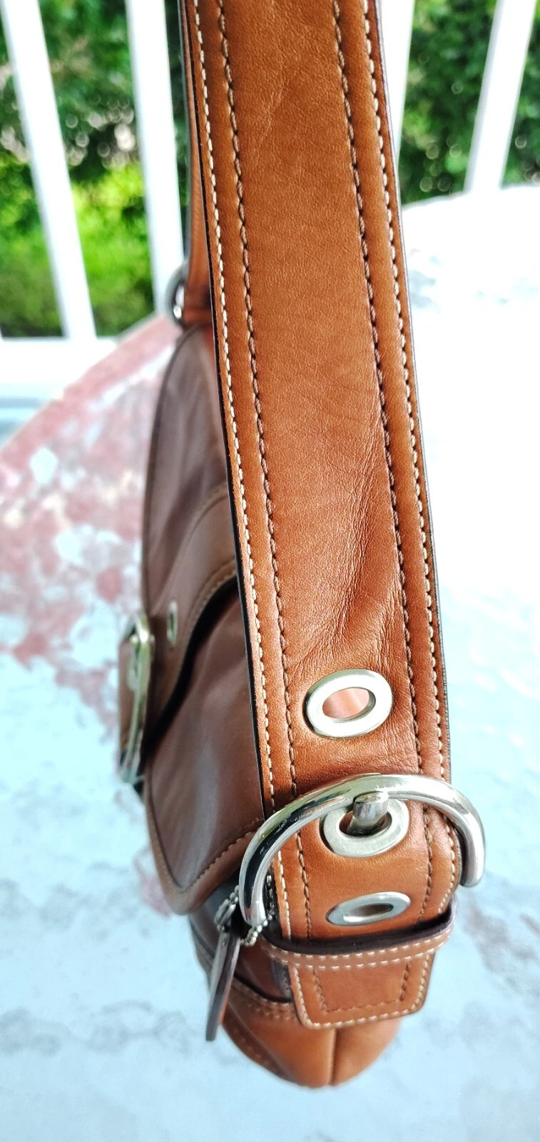 Coach SMALL F10188 Borsa a tracolla vintage Soho Y2K in pelle di cognac