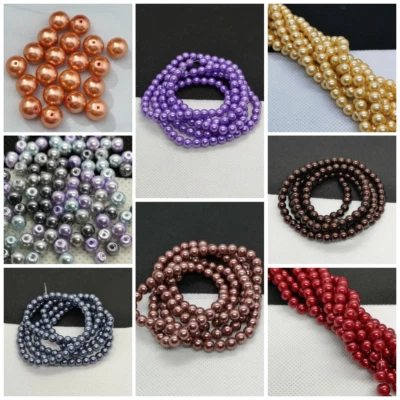 Glass Pearl Beads, Choice Of Colours And Sizes - Image 1 of 4