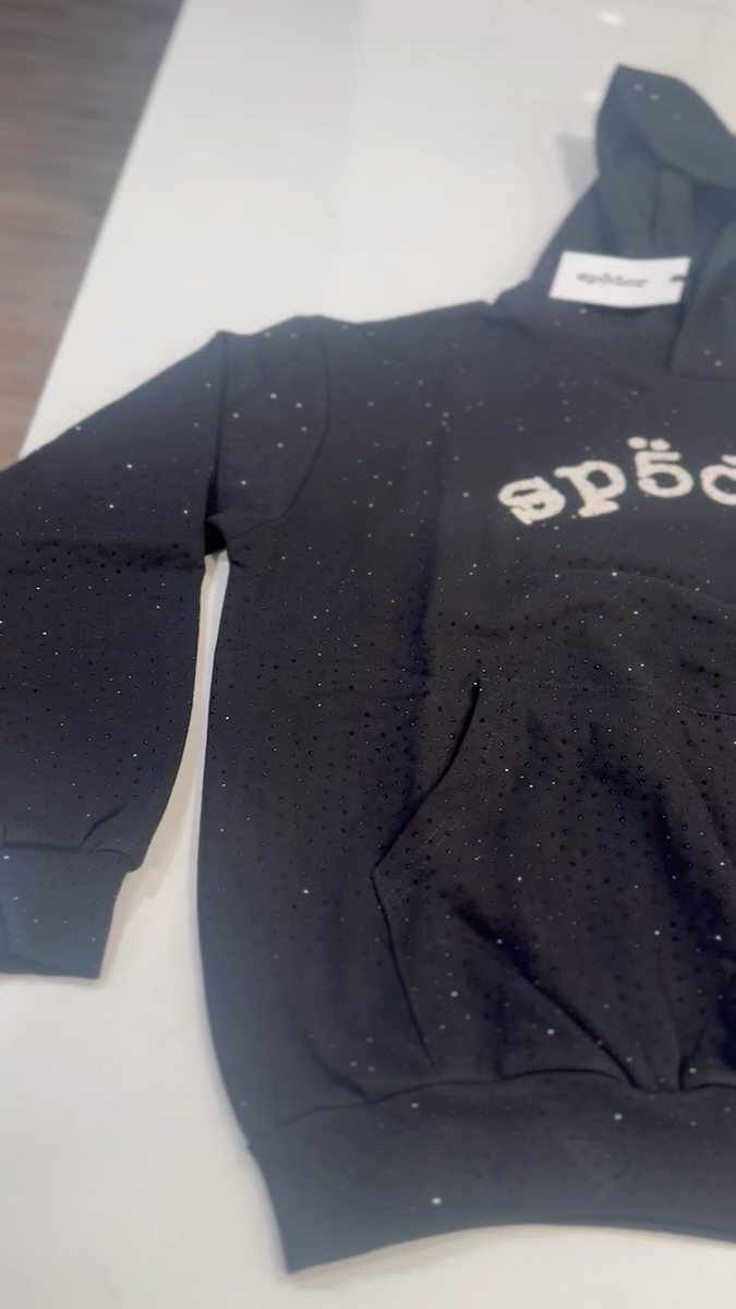 Brand new* Sp5der VVS Rhinestone Hoodie - Black - Size