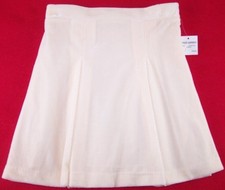 NEW Charter Club Girl's Ivory Velveteen A-Line Lined Pleated Skirt, 7