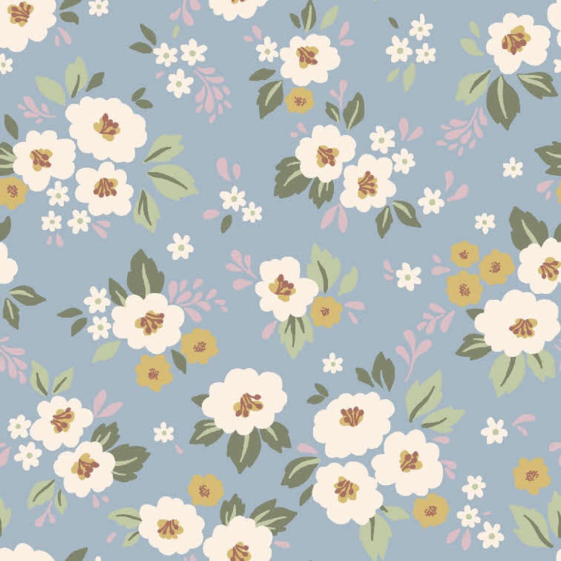 Inc Flowers Design Brushed Poly Spandex Small Ditsy Floral Printed DTY Fabric