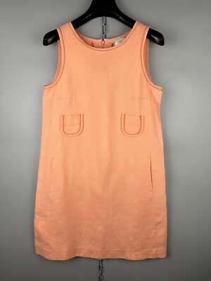 S Max Mara Womens Linen Cotton Peach Sleeveless Casual Dress