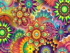BOHO HIPPY ABSTRACT COLORFUL COMPUTER MOUSE PAD 9 X 7