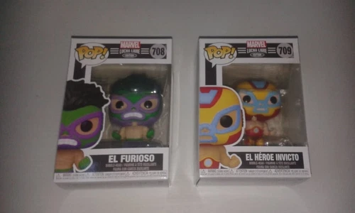 Funko Pop Marvel Lucha Libre #708 #709 EL FURIOSO EL HEROE INVICTO Bobble heads