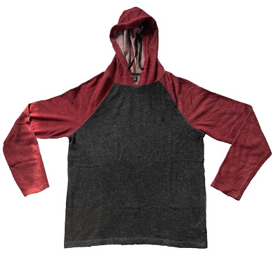 Volcom Raglan Volcom Kid's 2-Tone Raglan Hoodie Size Dark Heather Grey/Heather Red M ...