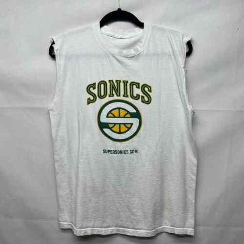 Seattle Sonics Men's White Tan T-Shirt Size S/M - image 1