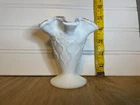 Vintage Fenton Silver Crest Spanish Lace Ruffled Vase Small