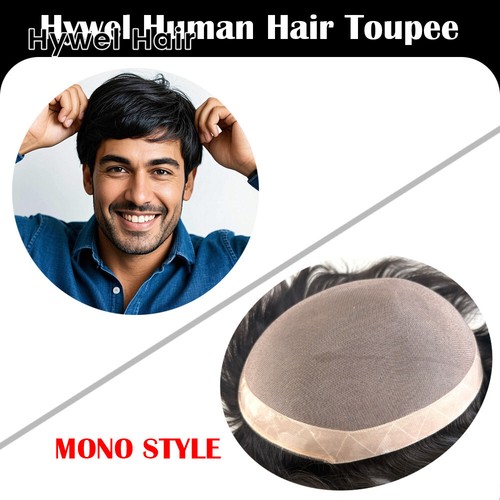 Breathable and strong Men's Wigs Straight Real Human Hair Men toupee Hairpieces
