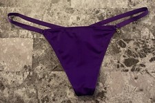 VICTORIA'S SECRET O/S PURPLE GOLD CHARM SMOOTH VINTAGE RARE V STRING PANTIES