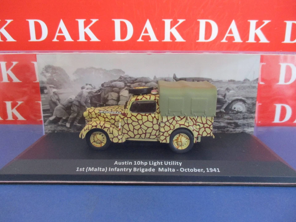 Die cast 1/43 Modellino Auto Austin 10HP Light Utility 1st Inf. Brigade Malta - Immagine 4 di 4