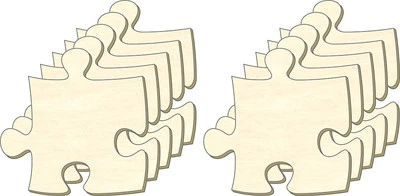 Blanko Puzzle unendlich, Größe M, Set 10 Teile, Puzzleteile aus Holz, Bemalen