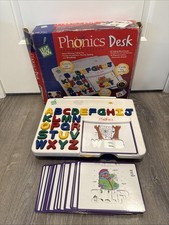 Vintage 1998 Leap Frog Phonics Desk Learning System Letters, Cards  Box Working