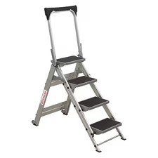 Westward 44Yy14 Folding Step, 4 Steps, 300 Lb Load Capacity, 36 In Overall