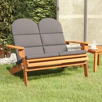 Adirondack Gartenbank Massivholz Akazie 126 Cm Mit Kissen