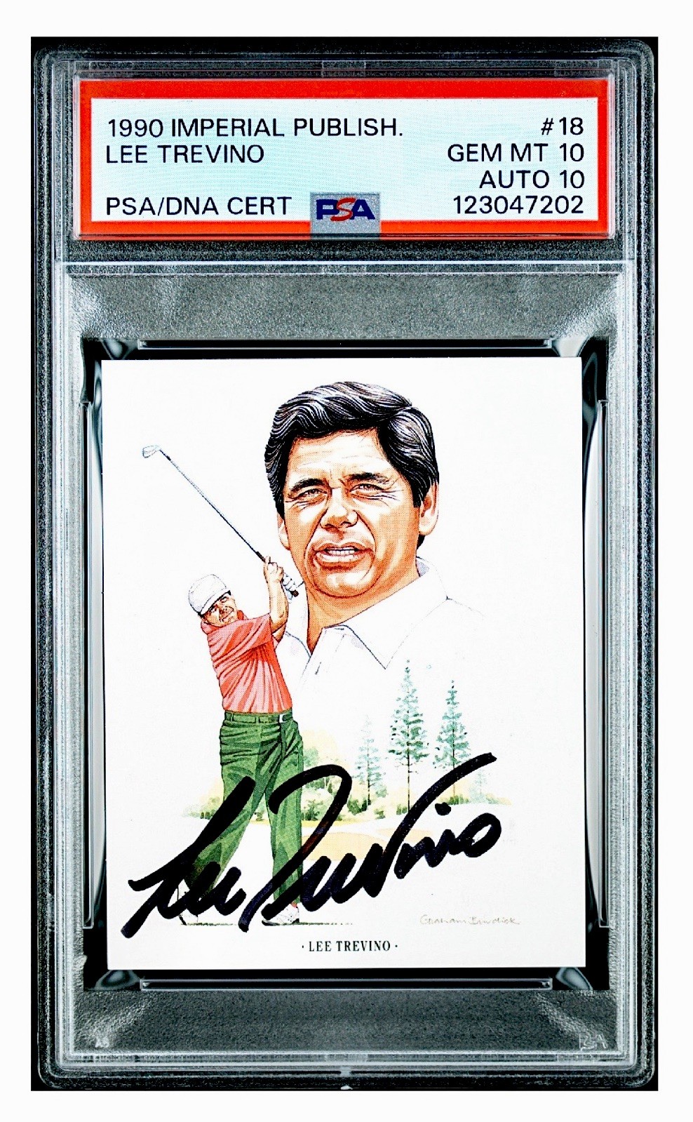 LEE TREVINO Pro Golf 1990 IMPERIAL GOLF HOF *RARE* 1/1 PSA 10/10 *AUTO* PSA/DNA *29X PGA* 