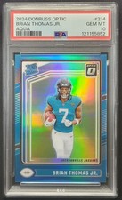 2024 PANINI DONRUSS OPTIC 214 🏈🏈 BRIAN THOMAS JR. AQUA SP /299 GEM MT 10