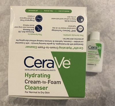 Lot of 15 CeraVe Hydrating Cream To Foam Cleansers 1oz. Bottles