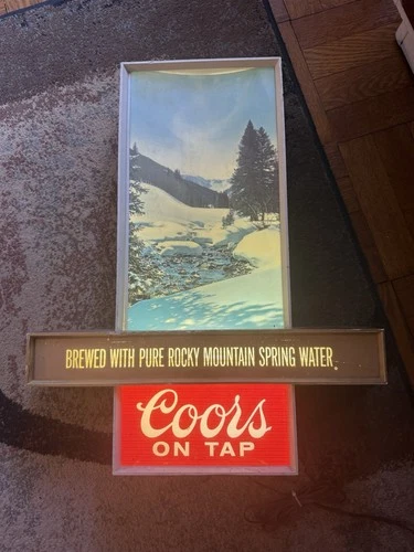 Rare Vintage Coors Beer Lighted Motion Advertising Sign. Coors On Tap Working.