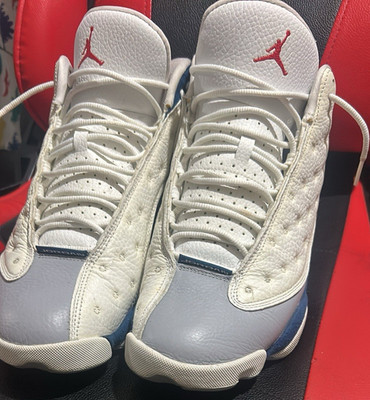 Jordan Air Jordan 13 Retro White Blue Grey Men's Low Top Basketball Sneakers