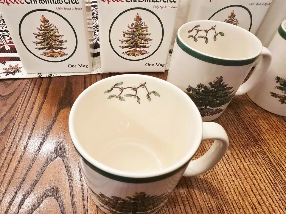 Spode Christmas Tree Mugs Set of 7 about 3.25" Tall #415 - Image 2 of 4