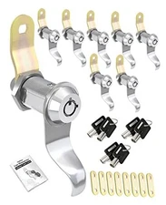 RV Locks for Storage Door 1 1/8 INCH, 1 1/8" Pack of 8 Locks & 6 Key Alike