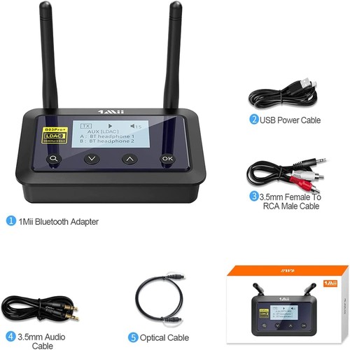 B03Pro+ LDAC Bluetooth 5.3 Sender Empfänger für TV, AptX Low Latency & HD kab... - Bild 8 von 9