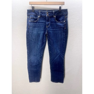 American Eagle Artist Crop Jeans Womens 10 Blue Stretch Denim Pants 3415