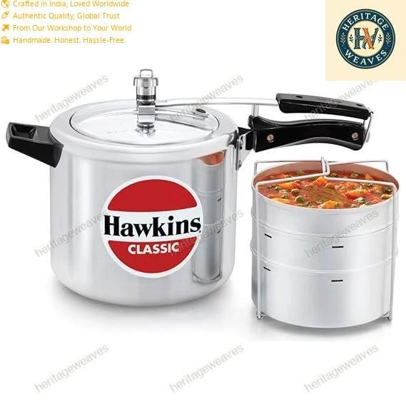 Hawkins 6.5 Litre Classic Pressure Cooker with Pots with Separator Set, Silver (