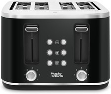 Morphy Richards Motive 4 Slice Toaster Matte Black Dual Control Crumb Tray