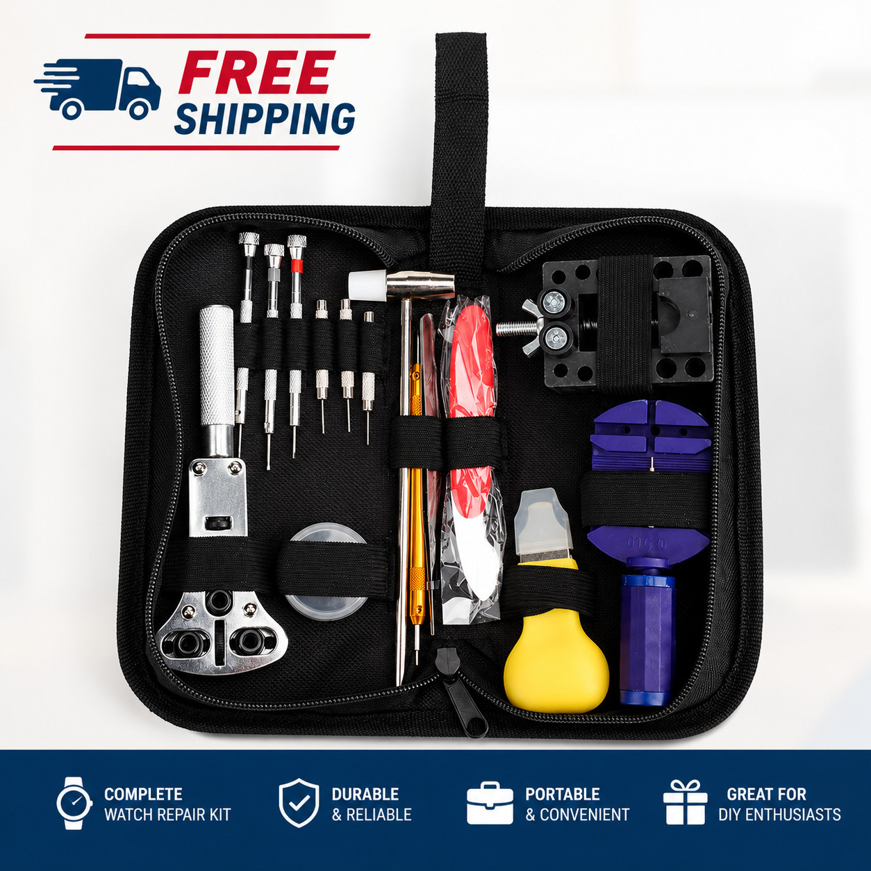 147 Pcs Watch Repair Kit Watchmaker Back Case Remover Opener Link Pin Spring Bar