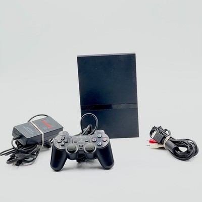 Sony PlayStation 2 PS2 Slim Black SCPH-77001 Console Tested Working + Controller
