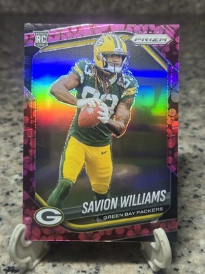    2020 Panini Prizm Savion Williams Plum Blossom /8 #306 Packers RC Rookie