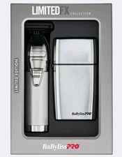 BaByliss Pro Silver Trimmer & Double Foil Shaver SET -Limited Edition- BRAND NEW