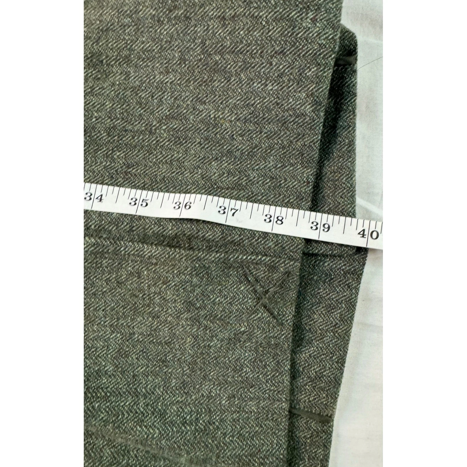 JF J Ferrar Mens Green Herringbone Wool Blend Topcoat Overcoat XXL NEW - product detail image 13