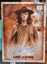 The Walking Dead Season 8 Part 1 Autograph Card Chandler Riggs A-CR SEPIA #O7/10