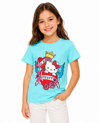 Mädchen T-Shirt blau 164/170 Hello Kitty  9.231