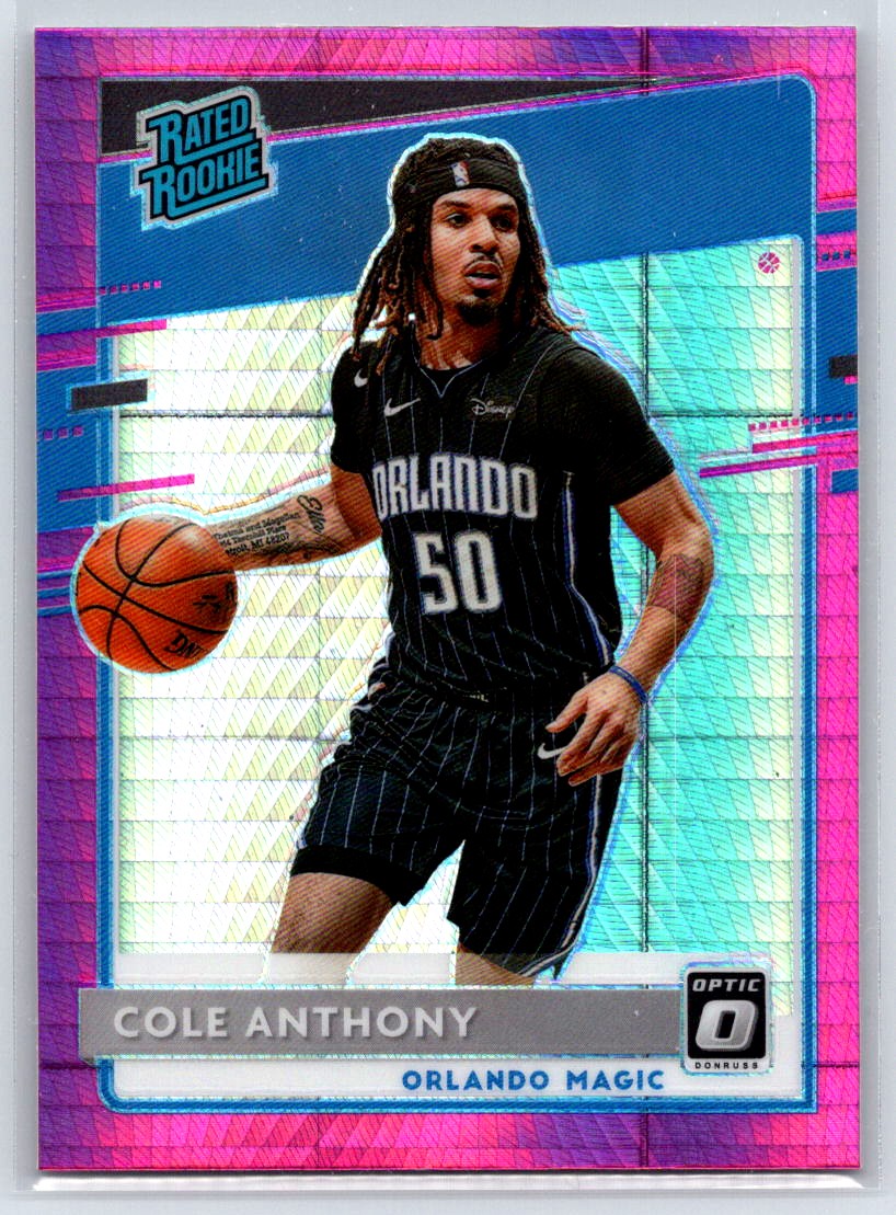 2020-21 Donruss Optic Cole Anthony #165 Hyper Pink RC Orlando Magic