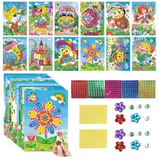 Kreativ Bastelset Mosaik aufkleber Kinder Tier Blumen Geschenke