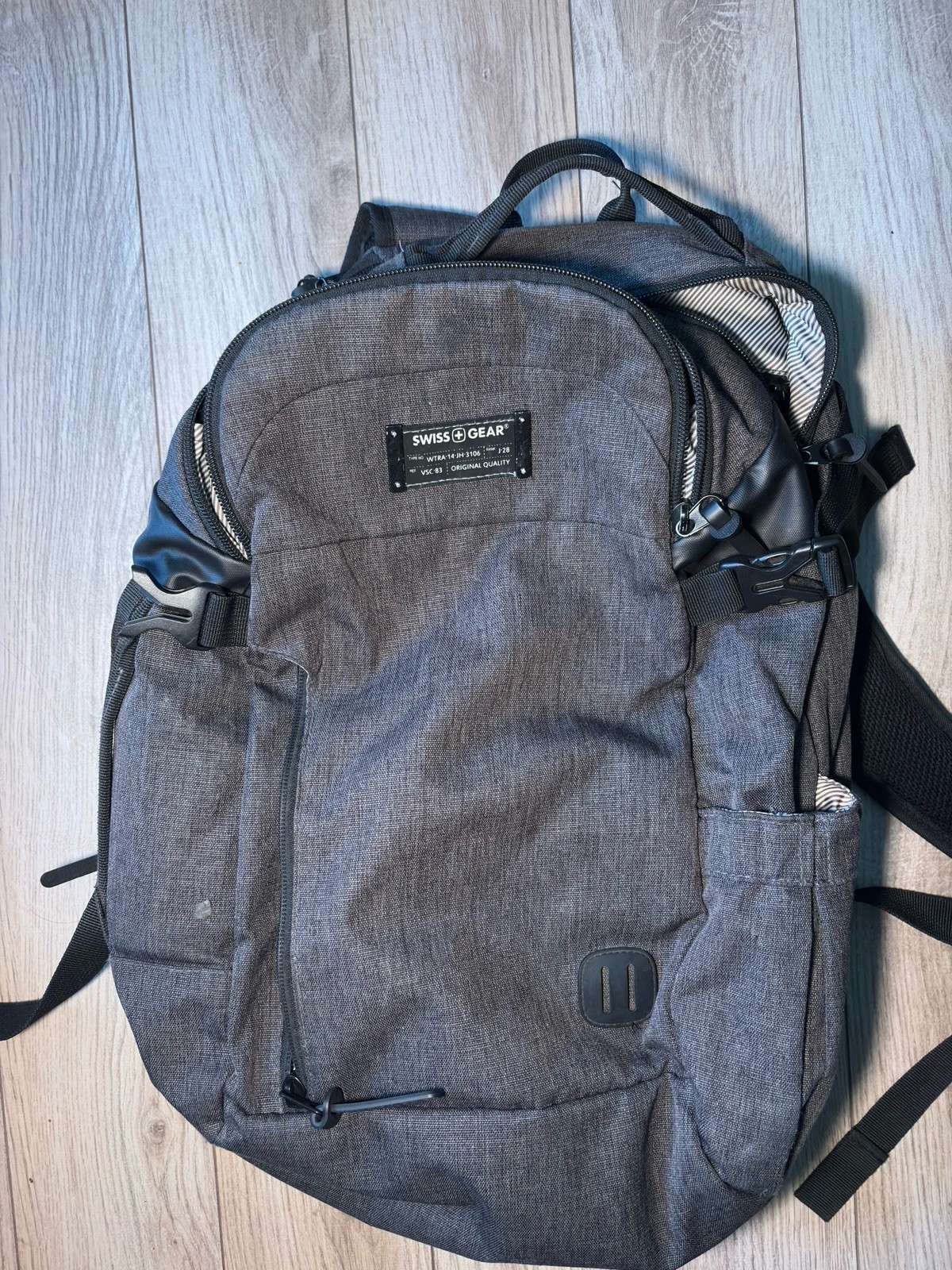 Swiss Gear Hybrid Backpack Luggage Dark Gray Black WTRA-14-JH-3106 Travel Bag