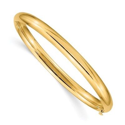 Armreif Armband 10 Karat Gelbgold 3/16 poliert mit Scharnier 3,96 g für Mama