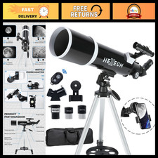 80mm Telescope for Beginners  Adults - 600mm, Multi-Coated, AZ Mount, Tripod, P