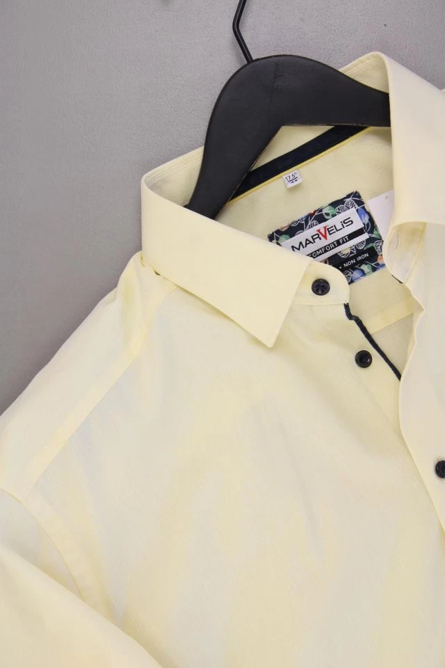 MARVELIS camicetta per uomo taglia Hemdgröße 44, XL, 54 buono come nuovo giallo - Immagine 2 di 4