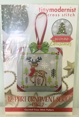 Tiny Modernist Counted Cross Stich Pattern - Woodland Christmas Ornament Part 2