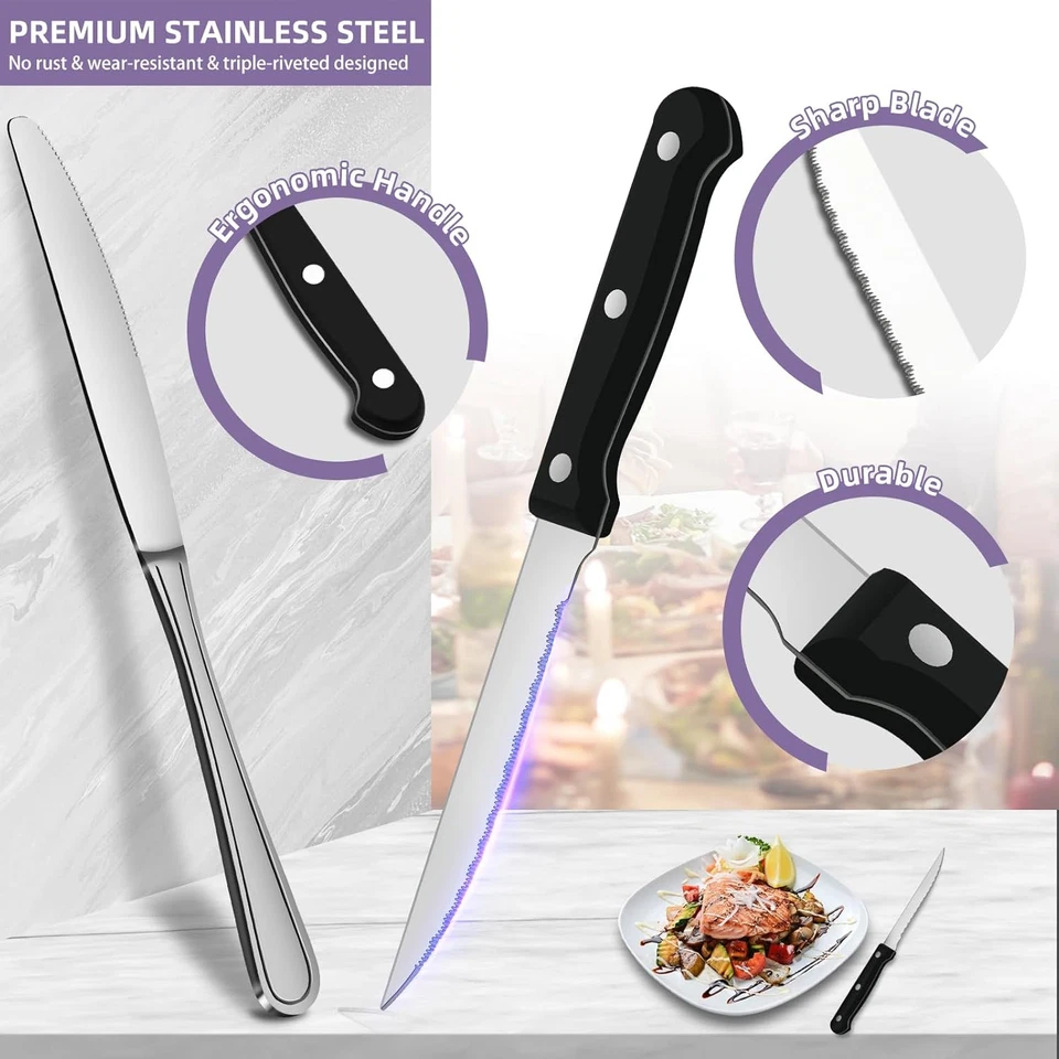 Set Posate Da 72 Pezzi, Posate Acciaio Inox per 12 Persone, Set Di Posate Fineme - Immagine 3 di 4