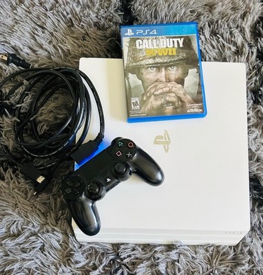Sony PlayStation 4 Pro 1TB Glacier White Console with Controller W Game