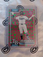 Junior Caminero 2026 Topps Series 1 Holiday Polka Dots Green/Pink Tampa Bay Rays