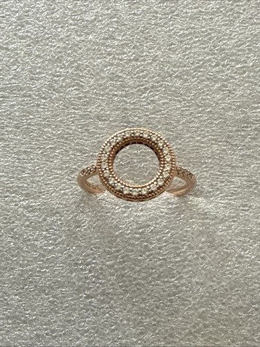 Pandora 181039CZ Rose Hearts Of Pandora Halo Ring 56 7.5 MET 14k Plated - Picture 2 of 6