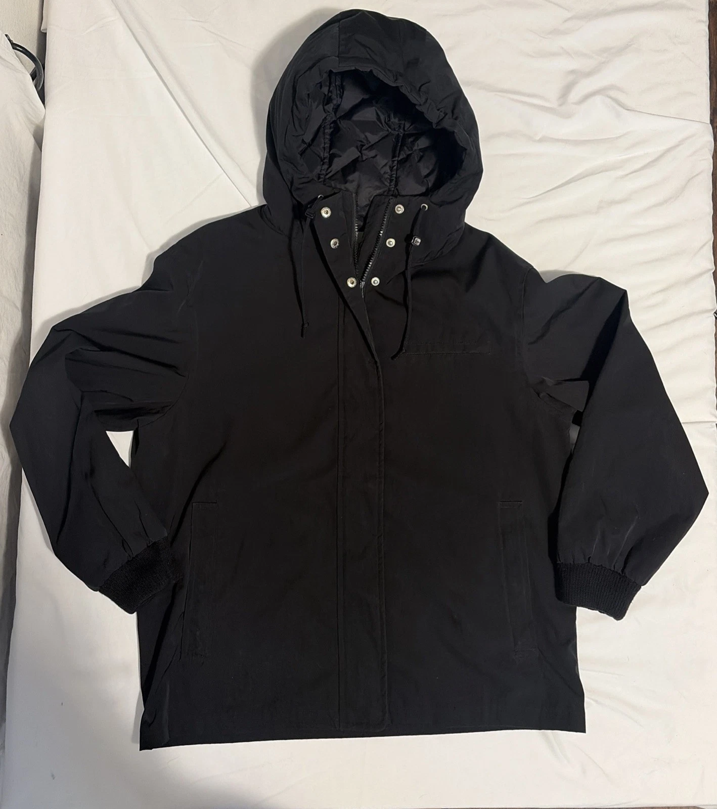 J.Crew Women's Small Black Hooded 90's Lightweight Outdoors Water Resistant EUC!