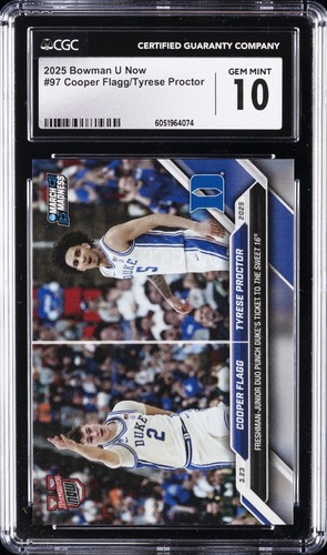 2025 BOWMAN U NOW #97 COOPER FLAGG / TYRESE PROCTOR CGC 10 GEM MINT
